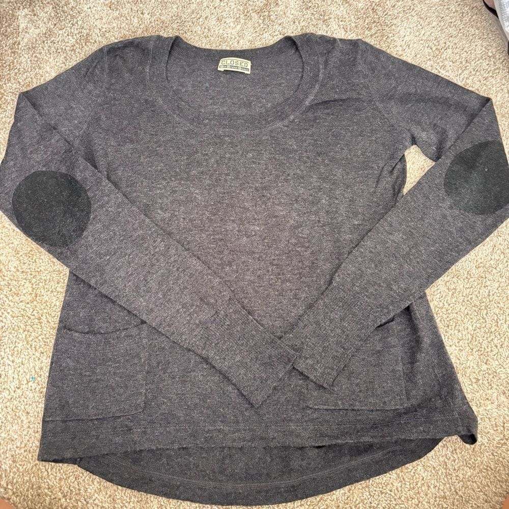 CLOSED Wool/Silk Blend Sweater Size S Gray Pullover
